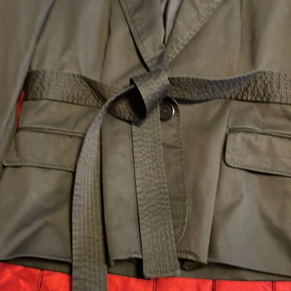 BCBGMAXAZRIA black lined blazor large two welt pockets cotton spandex - Picture 2 of 9